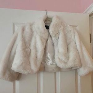 Faux Fur cropped jacket - Laundry by Shelli Segal - perfect for winter wedding!!